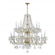  1139-PB-CL-MWP - Traditional Crystal 16 Light Hand Cut Crystal Polished Brass Chandelier