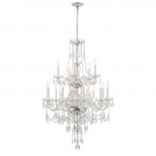  1155-CH-CL-MWP - Traditional Crystal 15 Light Hand Cut Crystal Polished Chrome Chandelier