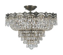  1485-HB-CL-MWP - Majestic 5 Light Hand Cut Crystal Historic Brass Ceiling Mount