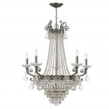  1486-HB-CL-S - Majestic 11 Light Swarovski Strass Crystal Historic Brass Chandelier