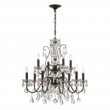 Crystorama 3029-EB-CL-S - Butler 12 Light Swarovski Strass Crystal English Bronze Chandelier