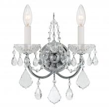  3222-CH-CL-MWP - Imperial 2 Light Hand Cut Crystal Polished Chrome Sconce