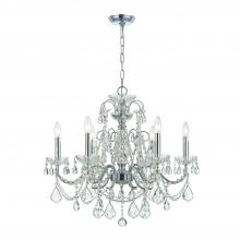  3226-CH-CL-I - Imperial 6 Light Clear Italian Crystal Polished Chrome Chandelier