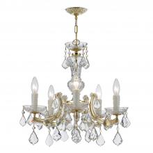  4376-GD-CL-MWP - Maria Theresa 5 Light Hand Cut Crystal Gold Chandelier