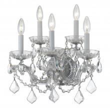  4404-CH-CL-MWP - Maria Theresa 5 Light Hand Cut Crystal Polished Chrome Sconce