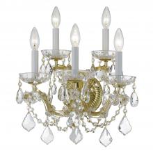  4404-GD-CL-MWP - Maria Theresa 5 Light Hand Cut Crystal Gold Sconce