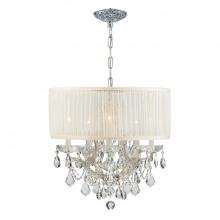  4415-CH-SAW-CLM - Brentwood 6 Light Crystal Polished Chrome Drum Shade Chandelier