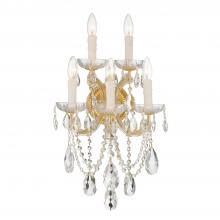  4425-GD-CL-MWP - Maria Theresa 5 Light Hand Cut Crystal Gold Sconce