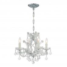  4474-CH-CL-MWP - Maria Theresa 4 Light Hand Cut Crystal Polished Chrome Mini Chandelier