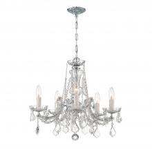 4476-CH-CL-MWP - Maria Theresa 5 Light Hand Cut Crystal Polished Chrome Chandelier