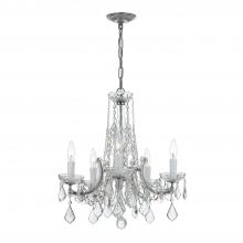 4576-CH-CL-MWP - Maria Theresa 5 Light Hand Cut Crystal Polished Chrome Chandelier