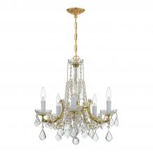  4576-GD-CL-MWP - Maria Theresa 5 Light Hand Cut Crystal Gold Chandelier