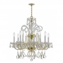  5008-PB-CL-MWP - Traditional Crystal 8 Light Hand Cut Crystal Polished Brass Chandelier