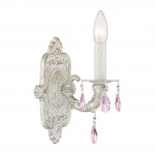  5021-AW-RO-MWP - Paris Market 1 Light Rose Crystal Antique White Sconce