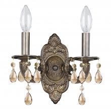  5022-VB-GT-S - Paris Market 2 Light Golden Teak Swarovski Strass Crystal Venetian Bronze Sconce