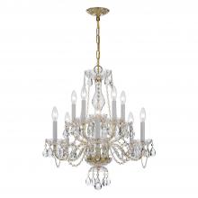  5080-PB-CL-MWP - Traditional Crystal 10 Light Clear Crystal Polished Brass Chandelier