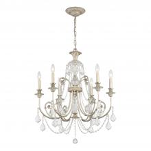  5116-OS-CL-S - Regis 6 Light Swarovski Strass Crystal Olde Silver Chandelier