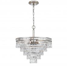  5264-OS-CL-MWP - Mercer 7 Light Hand Cut Crystal Olde Silver Convertible Chandelier