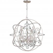 Crystorama 9028-OS-CL-S - Solaris 6 Light Swarovski Strass Crystal Olde Silver Sphere Chandelier