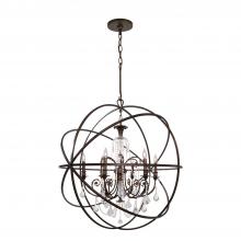  9219-EB-CL-SAQ - Solaris 6 Light Spectra Crystal English Bronze Sphere Chandelier