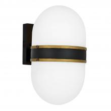  CAP-8501-MK-TG - Brian Patrick Flynn for Crystorama Capsule 1 Light Matte Black + Textured Gold Outdoor Sconce