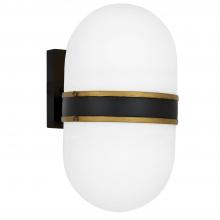  CAP-8504-MK-TG - Brian Patrick Flynn for Crystorama Capsule 2 Light Matte Black + Textured Gold Outdoor Sconce