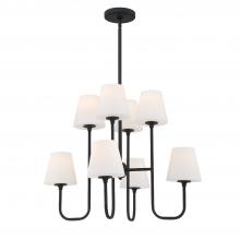  KEE-A3008-BF - Keenan 8 Light Black Forged Chandelier