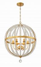  ROX-A9006-GA - Roxy 6 Light Antique Gold Chandelier