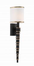  SLO-A3601-VG-BF - Sloane 1 Light Vibrant Gold + Black Forged Sconce