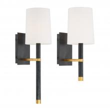  WES-9901-BK-GA - Weston 1 Light Black + Antique Gold Sconce