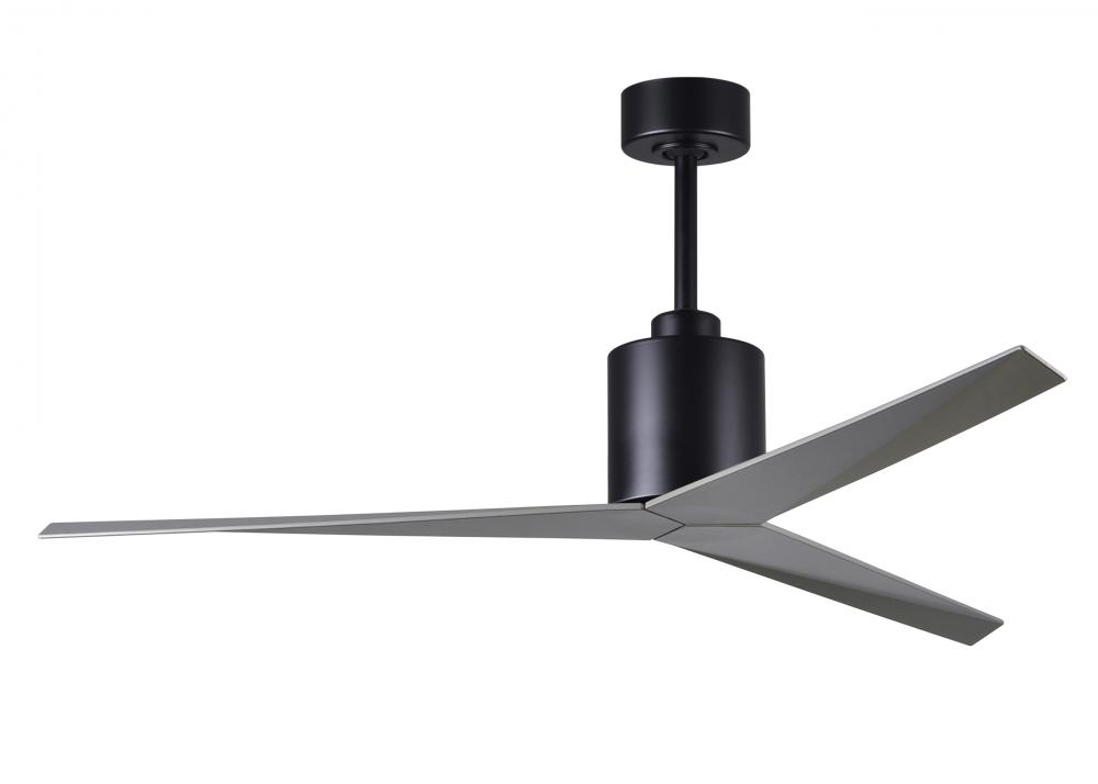 Eliza 3-blade paddle fan in Matte Black finish with brushed nickel all-weather ABS blades. Optimiz