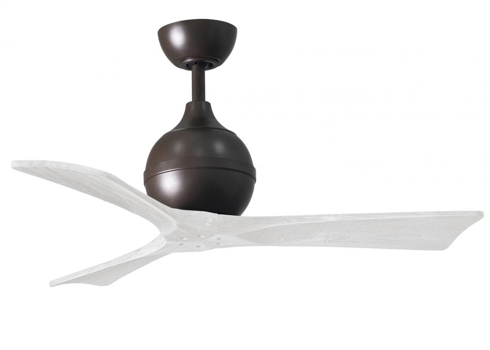 Irene-3 three-blade paddle fan in Textured Bronze finish with 42&#34; solid matte white wood blade