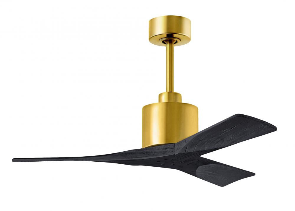 Nan 6-speed ceiling fan in Brushed Brass finish with 42” solid matte black wood blades
