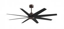  AN-TB-BK-64 - Ariella 8-blade ceiling fan in Textured Bronze and Matte Black blades