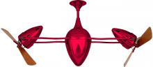  AR-RED-WD - Ar Ruthiane 360° dual headed rotational ceiling fan in  Rubi (Red) finish with solid sustainable