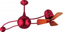  B2K-RED-WD - Brisa 360° counterweight rotational ceiling fan in Rubi (Red) finish with solid sustainable mahog
