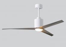  EKLK-WH-BN - Eliza-LK Three Bladed Paddle Fan in Gloss White With Brushed Nickel Blades and Integrated