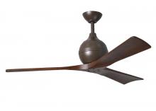  IR3-TB-WA-52 - Irene-3 three-blade paddle fan in Textured Bronze finish with 52" solid walnut tone blades.