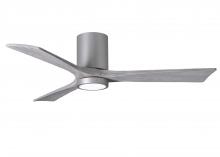  IR3HLK-BN-BW-52 - Irene-3HLK three-blade flush mount paddle fan in Brushed Nickel finish with 52” solid barn wood