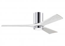  IR3HLK-CR-MWH-52 - Irene-3HLK three-blade flush mount paddle fan in Polished Chrome finish with 52” solid matte whi