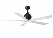  IR5-BK-MWH-60 - Irene-5 five-blade paddle fan in Matte Black finish with 60" solid matte white wood blades.
