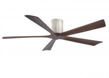  IR5H-BW-WA-60 - Irene-5H five-blade flush mount paddle fan in Barn Wood finish with 60” solid walnut tone blades