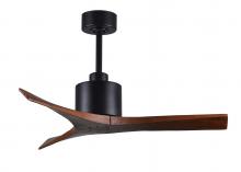  MW-BK-WA-42 - Mollywood 6-speed contemporary ceiling fan in Matte Black finish with 42” solid walnut tone blad