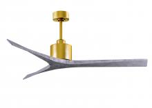  MW-BRBR-BW-60 - Mollywood 6-speed contemporary ceiling fan in Brushed Brass finish with 60” solid barn wood tone