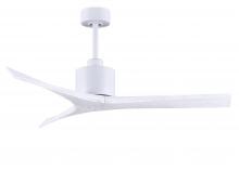  MW-MWH-MWH-52 - Mollywood 6-speed contemporary ceiling fan in Matte White finish with 52” solid matte white wood