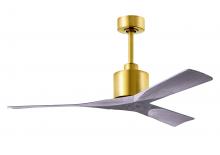  NK-BRBR-BW-52 - Nan 6-speed ceiling fan in Brushed Brass finish with 52” solid barn wood tone wood blades