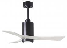  PA3-BK-MWH-42 - Patricia-3 three-blade ceiling fan in Matte Black finish with 42” solid matte white wood blades