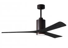  PA3-TB-BK-60 - Patricia-3 three-blade ceiling fan in Textured Bronze finish with 60” solid matte black wood bla