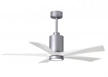  PA5-BN-MWH-52 - Patricia-5 five-blade ceiling fan in Brushed Nickel finish with 52” solid matte white wood blade