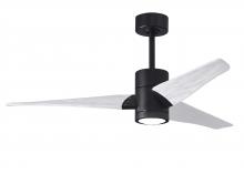  SJ-BK-MWH-52 - Super Janet three-blade ceiling fan in Matte Black finish with 52” solid matte white wood blades